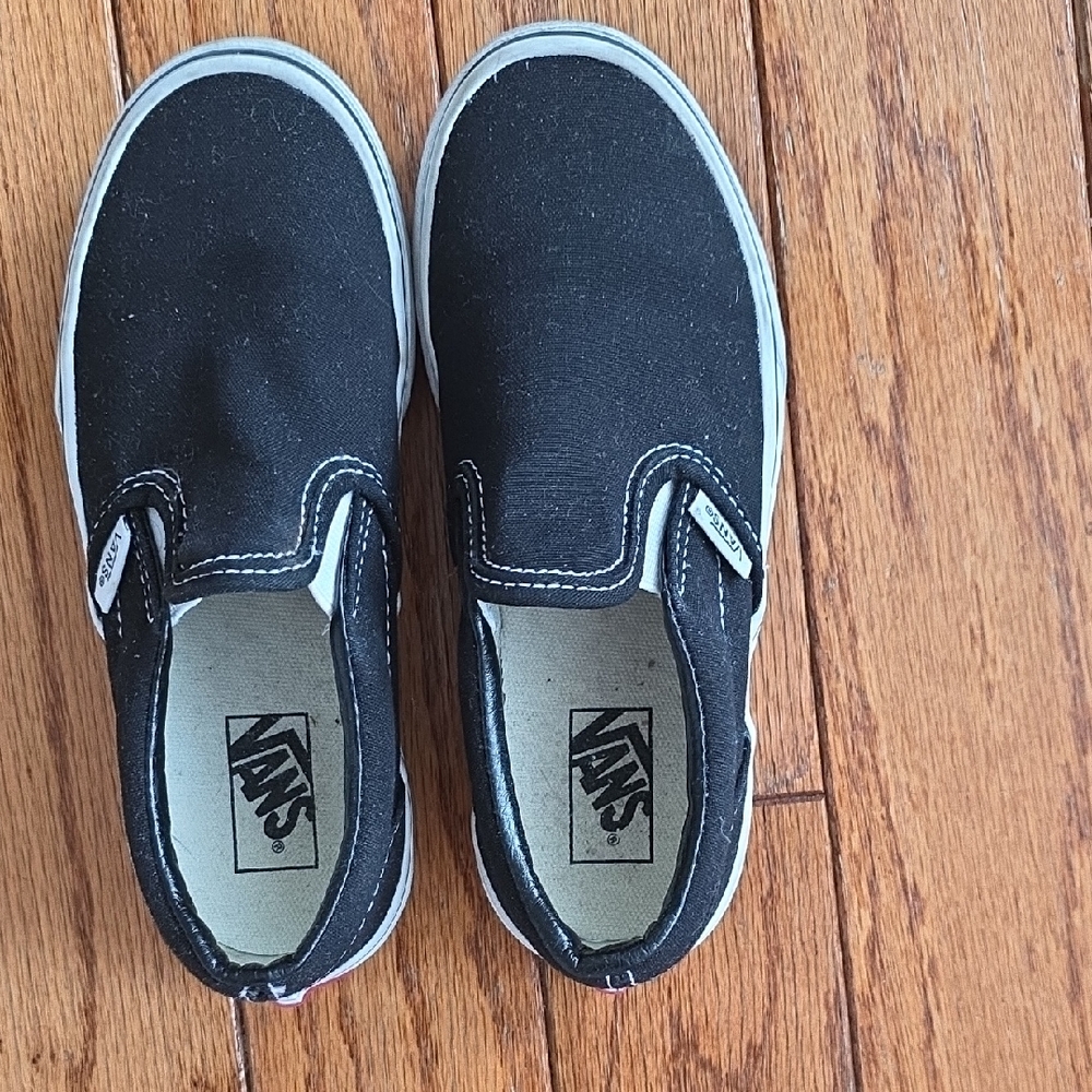 Vans Kids Black Slip-On Canvas Sneakers